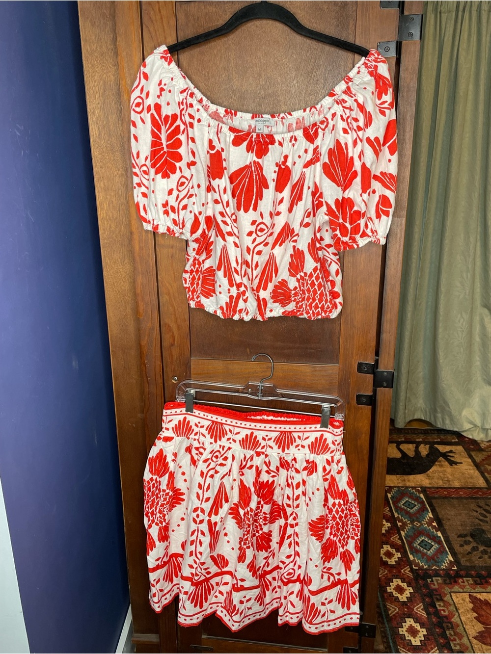 Haute Hippie Linen Blend Skirt Set Coastal Cowgirl Resort NEW M Resortwear - Picture 2 of 9